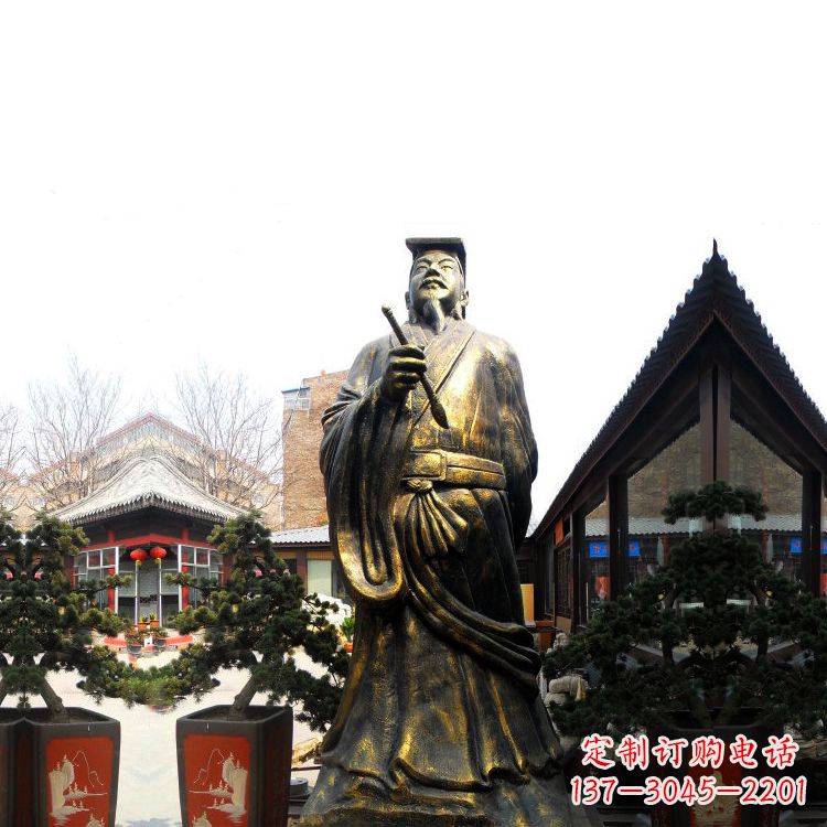 甘肃中国历史文化名人书圣王羲之雕塑