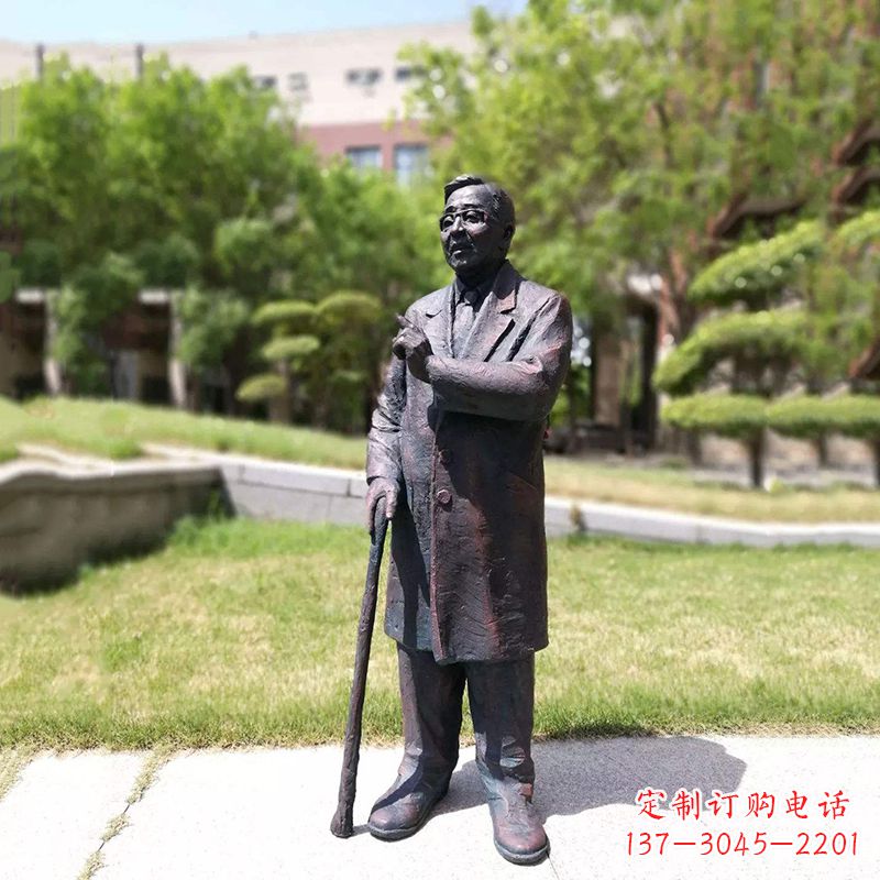 甘肃中国名人著名数学家华罗庚铜雕像