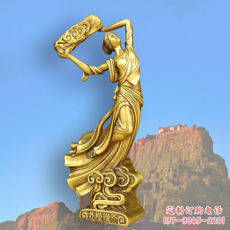 甘肃中国上古传说“女娲补天”铸铜雕塑