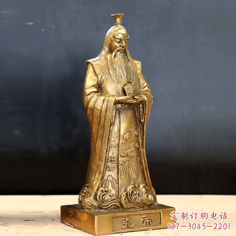 甘肃中国上古时期部落联盟首领尧帝铸铜雕像