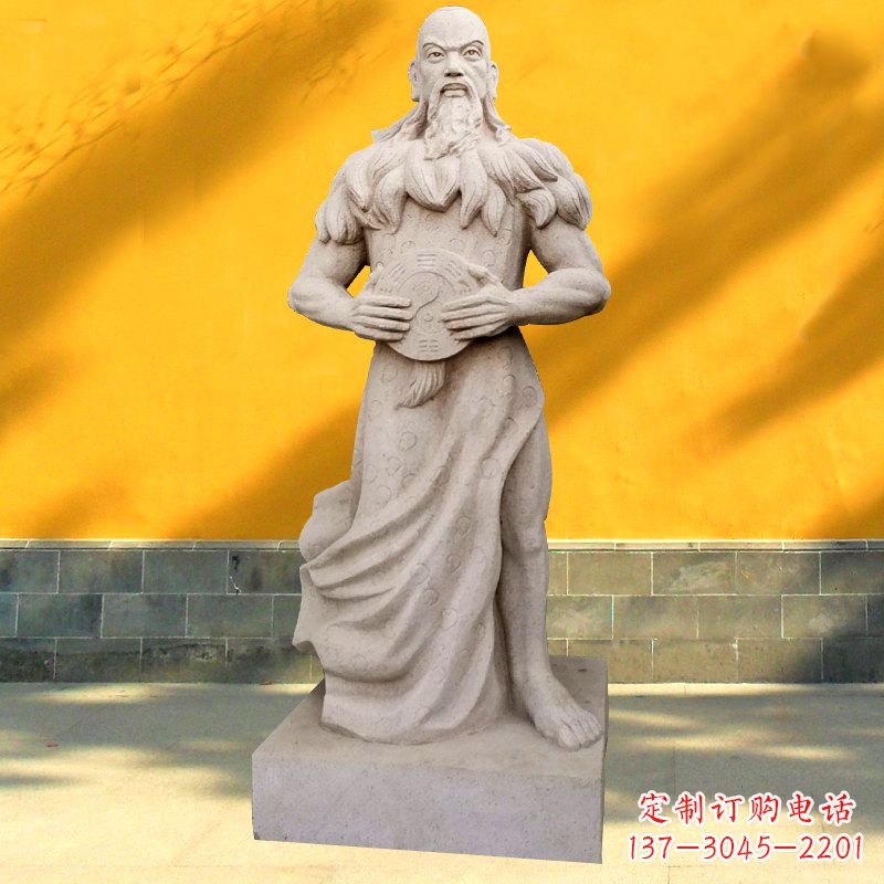 甘肃中国医药鼻祖之青帝伏羲石雕塑