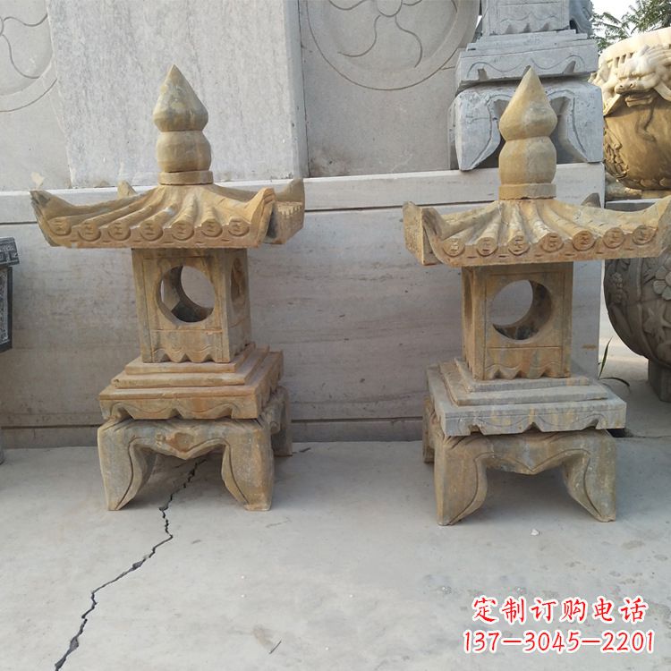 甘肃中式仿古低墩石灯笼