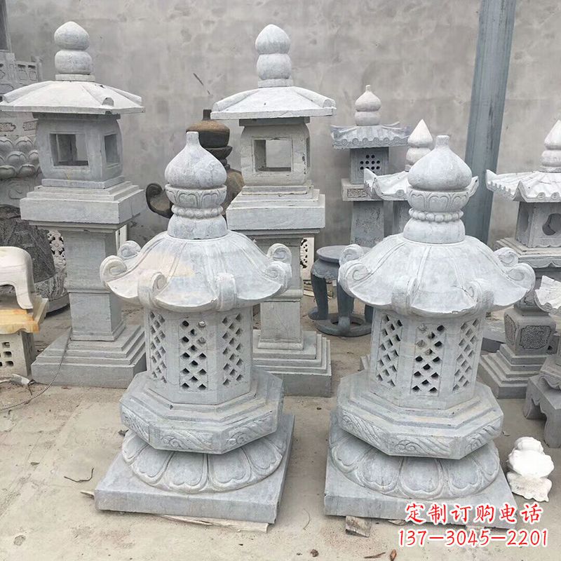甘肃中式低墩石雕灯笼