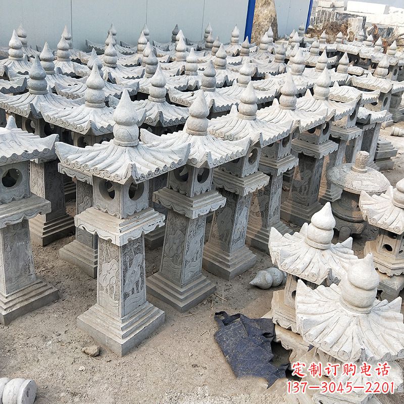甘肃中式青石灯笼雕塑