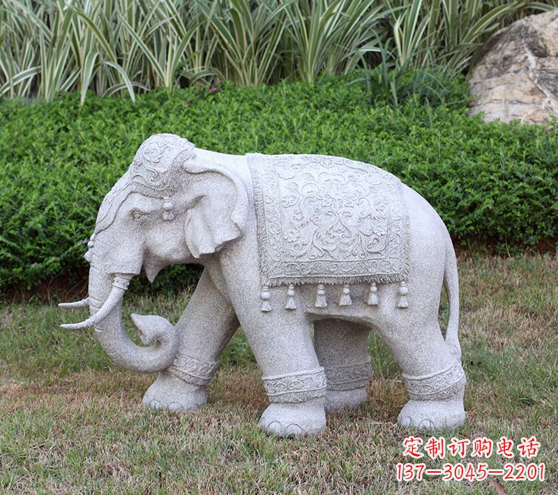 甘肃中式石雕大象