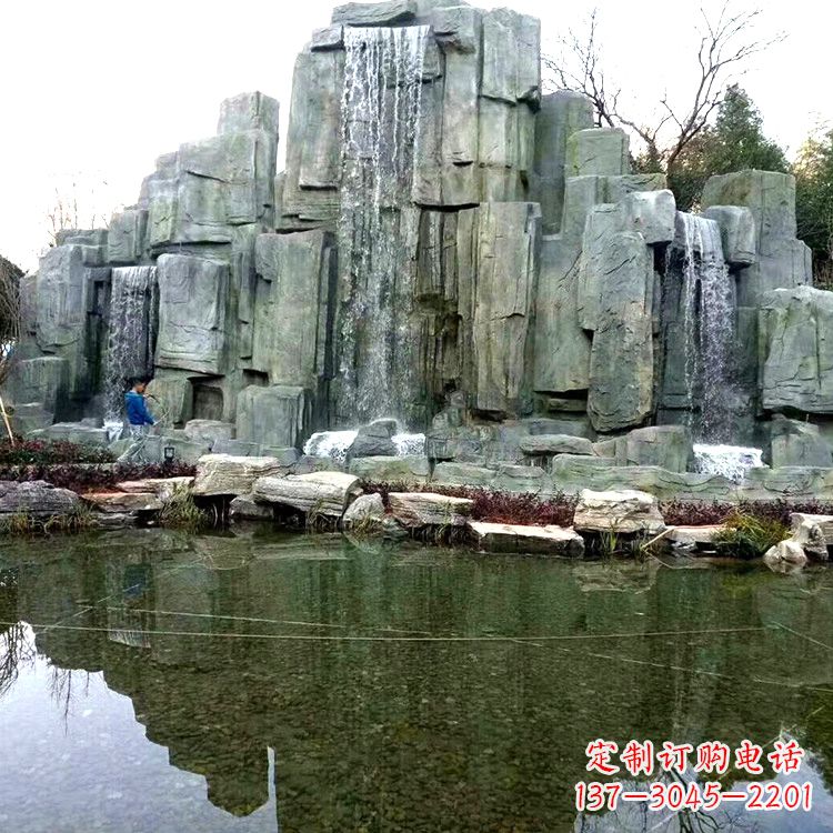 甘肃中式园林流水假山雕塑