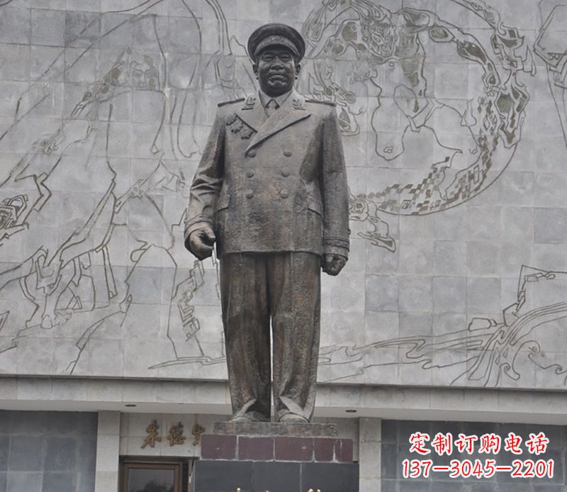 甘肃朱德人物铜雕