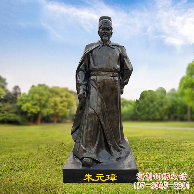甘肃朱元璋玻璃钢仿铜雕塑