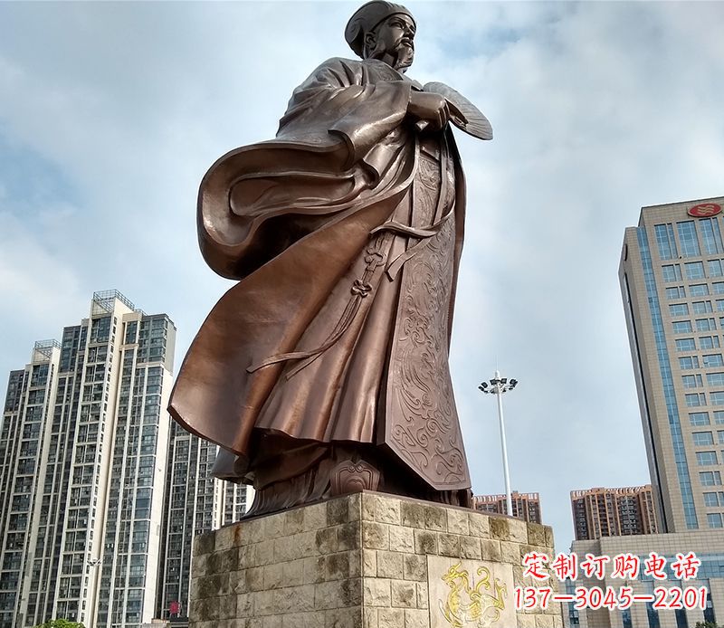 甘肃诸葛亮人物铜雕
