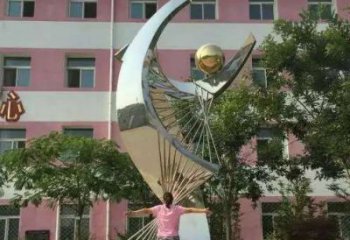 甘肃学校不锈钢起航标志雕塑