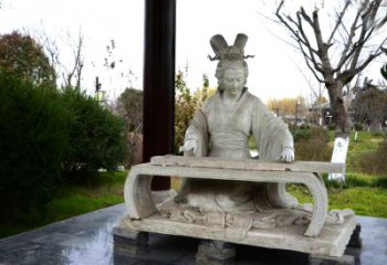 甘肃虞姬弹琴雕塑-公园古代人物著名美女情景雕塑