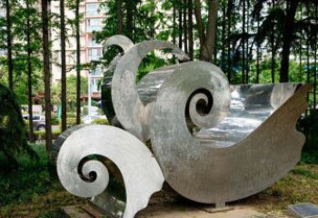 甘肃园林不锈钢海浪造型雕塑