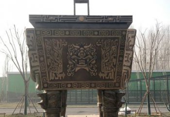 甘肃园林广场大型铜方鼎铸铜司母戊鼎景观雕塑
