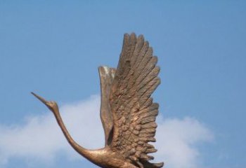 甘肃展翅高飞的仙鹤动物铜雕