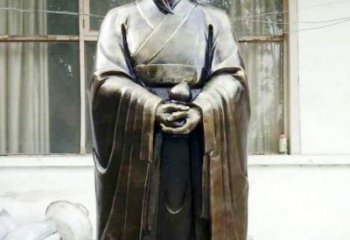甘肃中国古代名医扁鹊铸铜雕像半身像