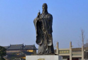 甘肃中国历史名人元末明初画家诗人倪瓒铜雕塑像