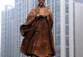 甘肃诸葛亮城市景观铜雕像-中国古代著名人物三国谋士卧龙先生雕塑