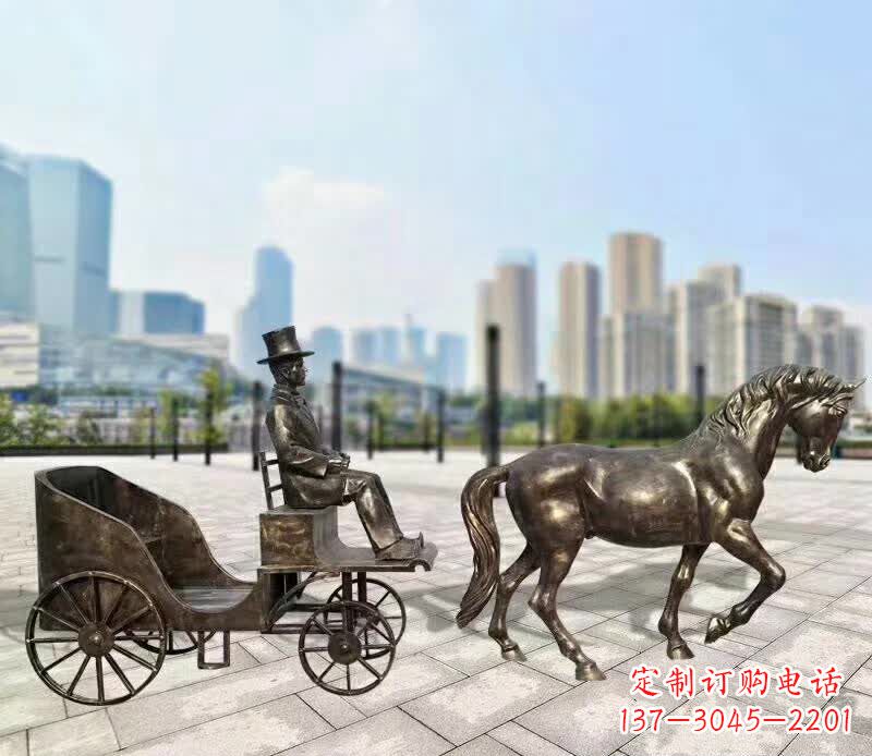 甘肃铸铜广场马车雕塑