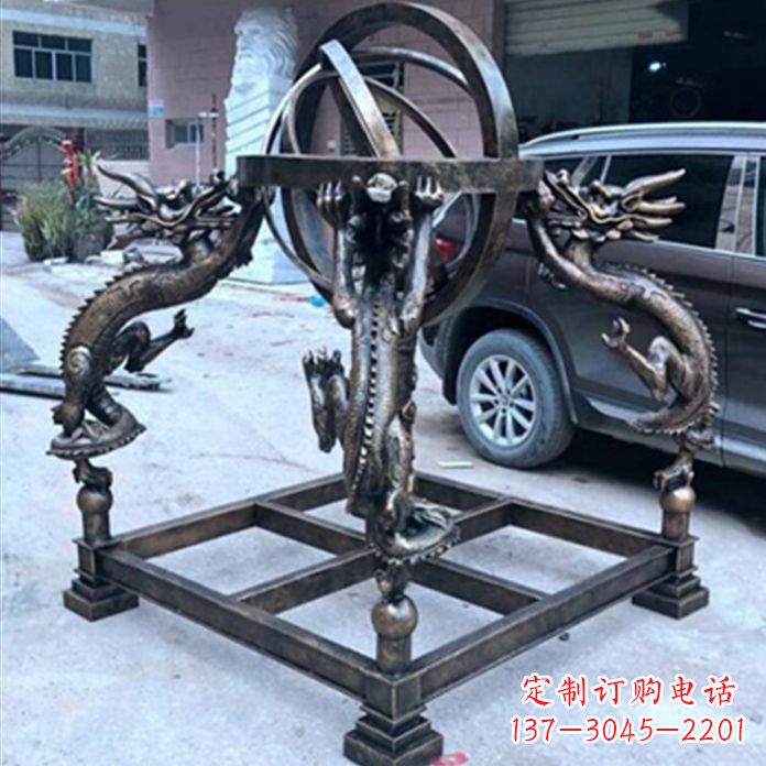 甘肃铸铜浑天仪景观雕塑摆件