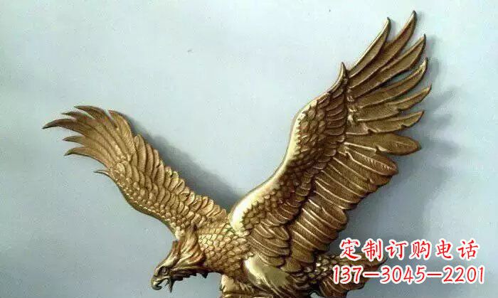 甘肃铸铜老鹰企业动物铜雕 (2)