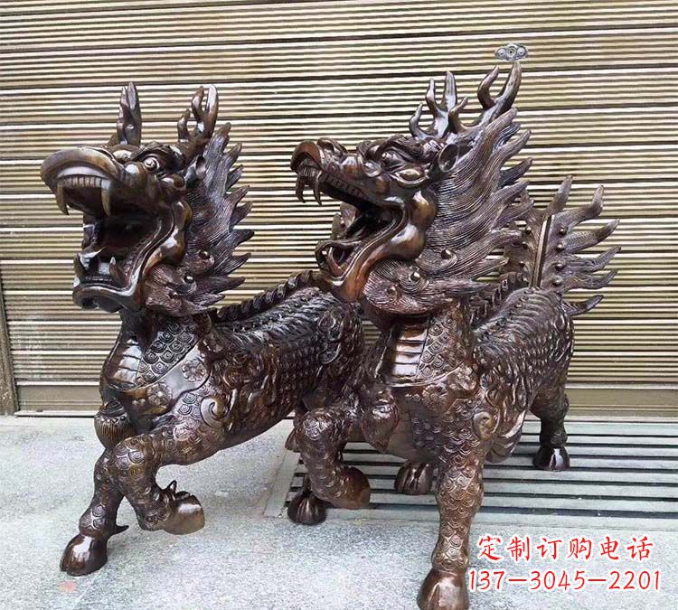 甘肃铸铜立式麒麟