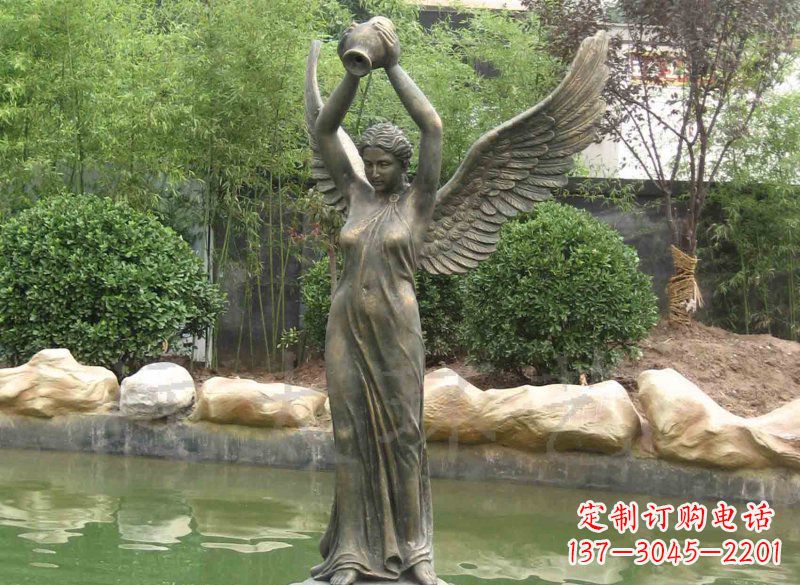 甘肃铸铜欧式人物喷泉雕塑