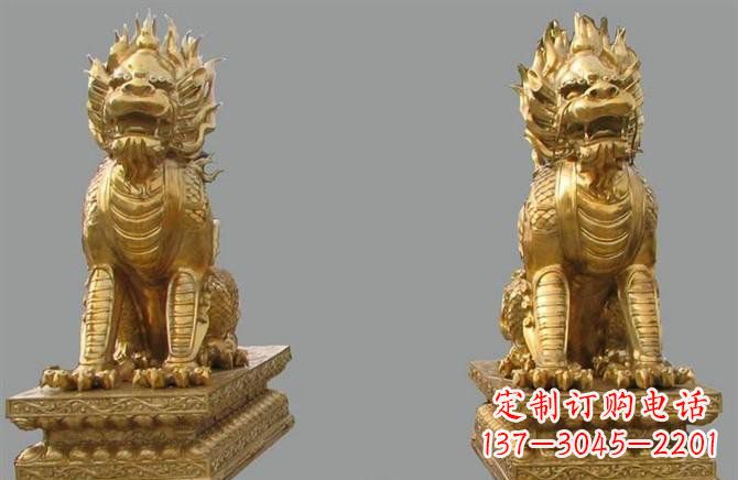 甘肃铸铜麒麟雕塑222