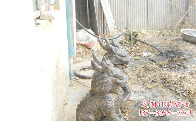 甘肃铸铜麒麟古代神兽铜雕