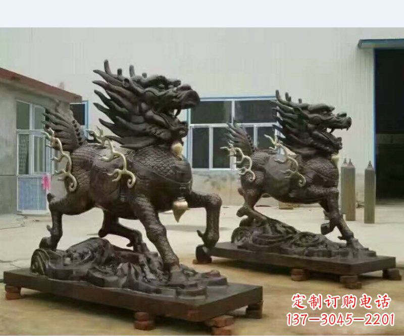 甘肃铸铜企业麒麟雕塑
