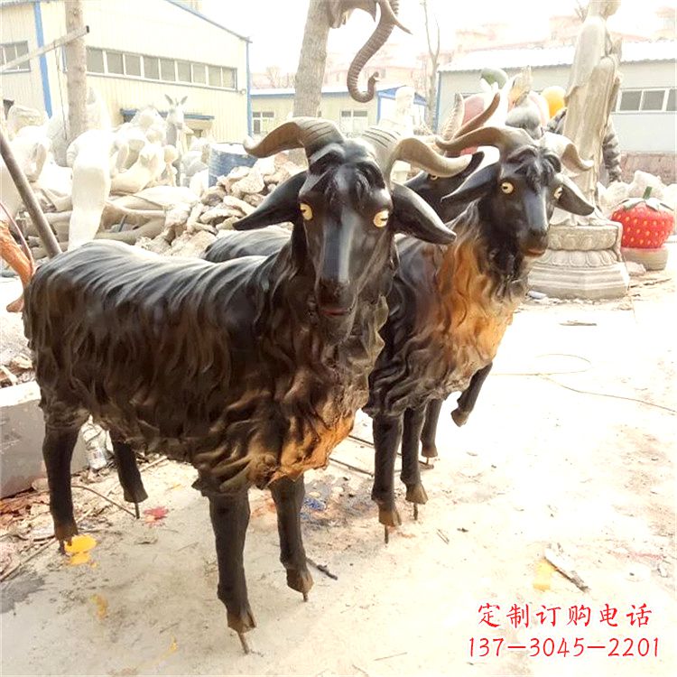 甘肃铸铜山羊雕塑