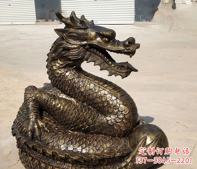 甘肃铸铜神龙雕塑