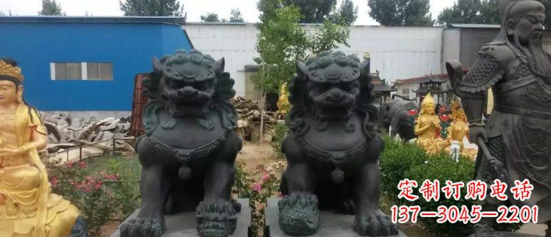 甘肃铸铜狮子看门狮子铜雕