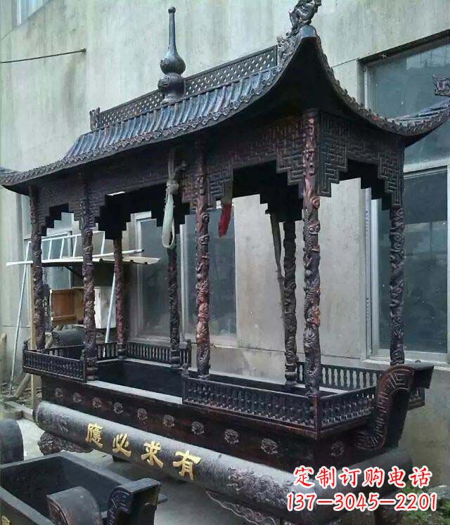 甘肃铸铜寺庙香炉铜雕 (2)