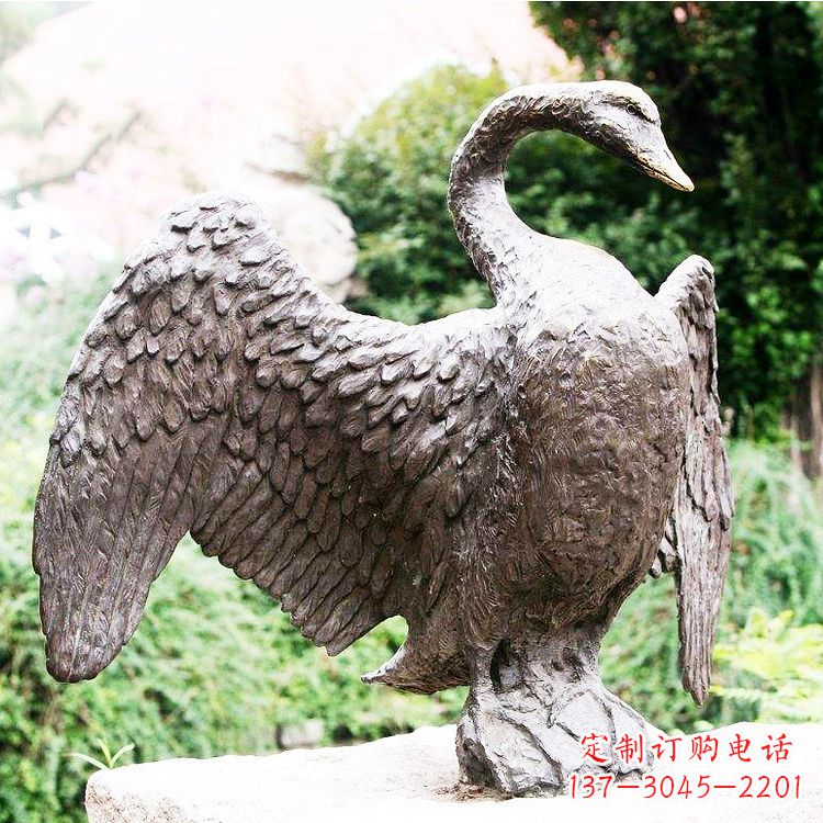 甘肃铸铜天鹅雕塑