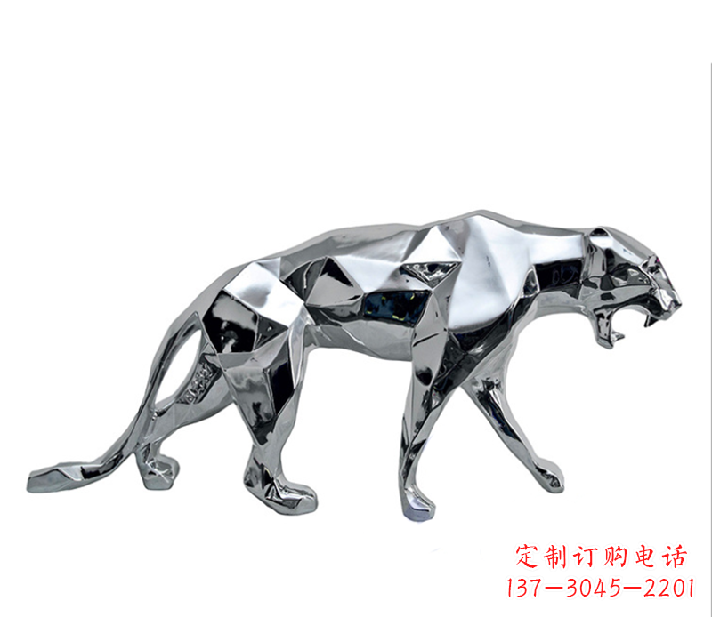 甘肃豹子雕塑不锈钢