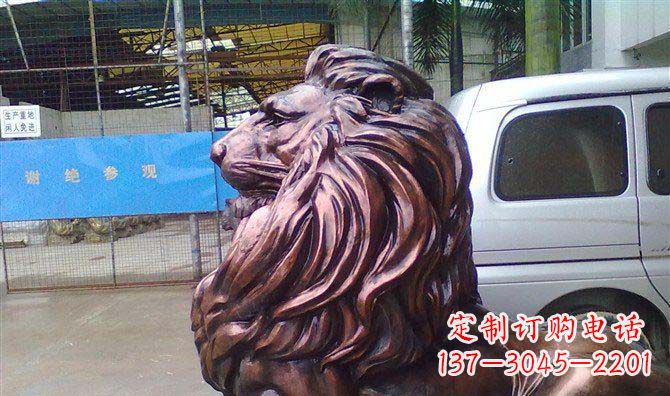 甘肃紫铜西洋狮子铜雕 (2)