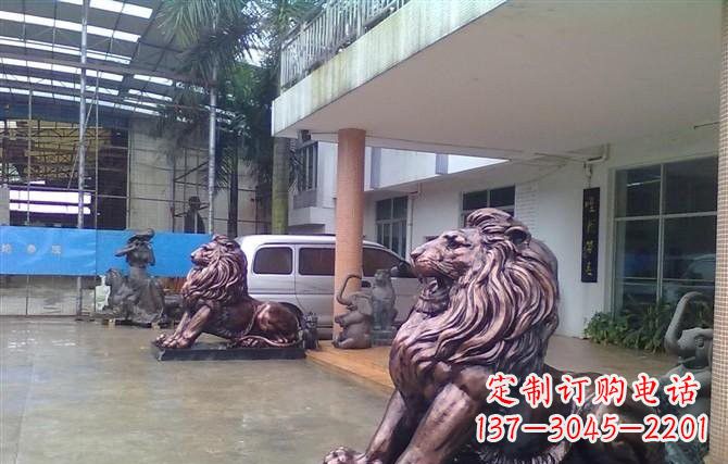 甘肃紫铜西洋狮子铜雕