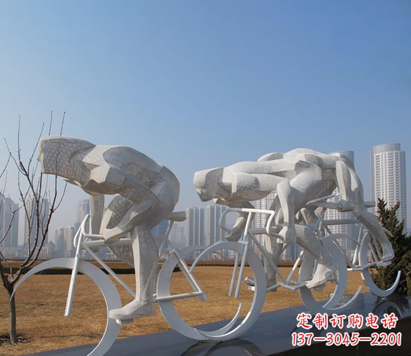 甘肃自行车比赛不锈钢雕塑