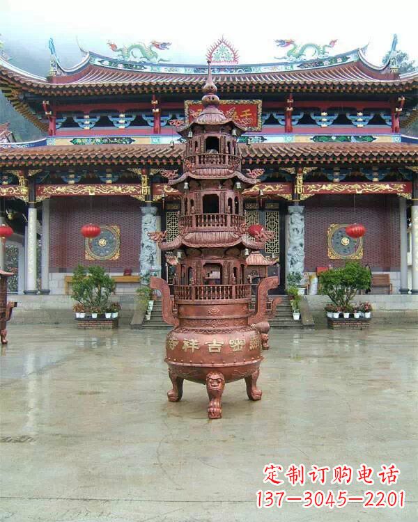 甘肃宗教庙宇香炉铜雕