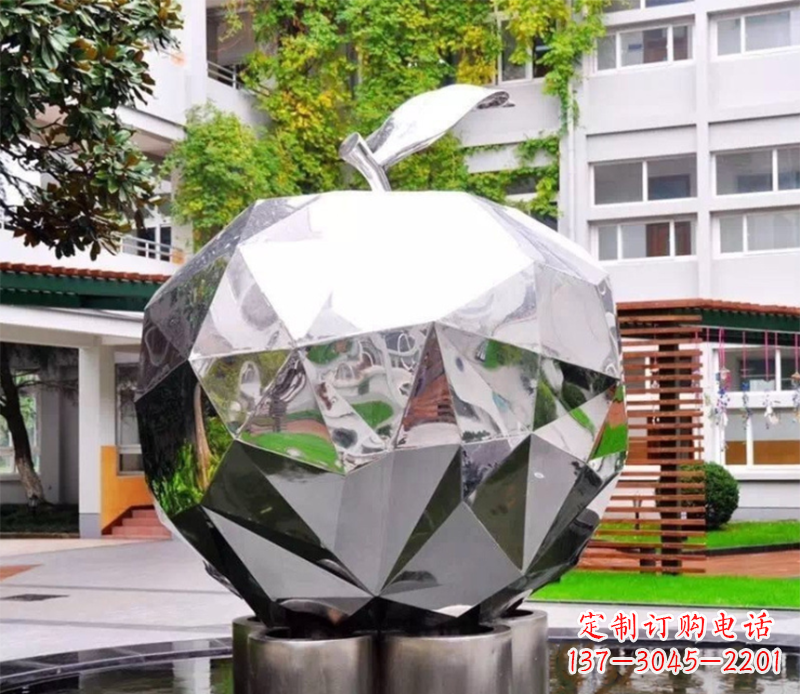 甘肃户外不锈钢水果雕塑