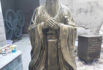 甘肃铸铜古代名人孔子雕塑