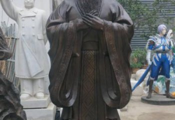 甘肃铸铜孔子雕塑