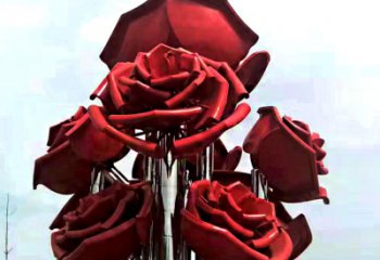 甘肃大型不锈钢玫瑰花雕塑